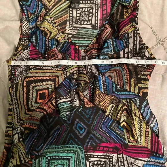 Spense colorful geometric pattern sleeveless top - Picture 7 of 8